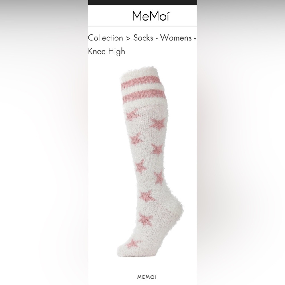 NWT Me Moi Women’s Stars and Stripes Fuzzy Plush Knee High Socks (9-11)